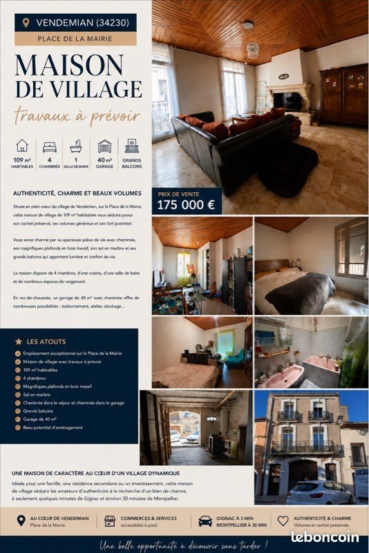 Maison à vendre, 109m², Vendémian
