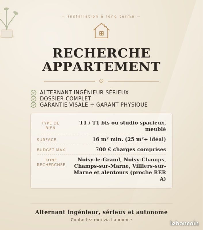 Appartement à louer, 17m², Bry-sur-Marne