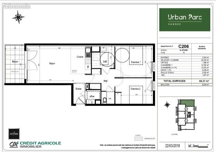 Appartement à louer, 66m², Vannes