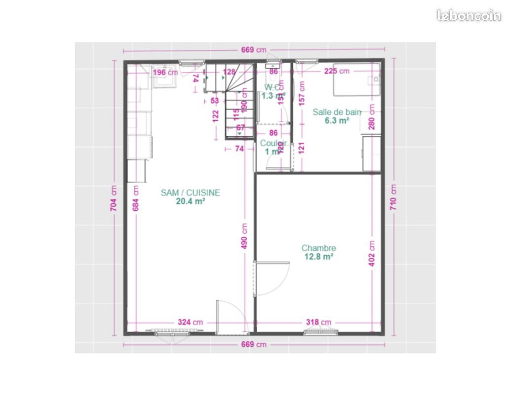 Maison à louer, 70m², Le Breil-sur-Mérize