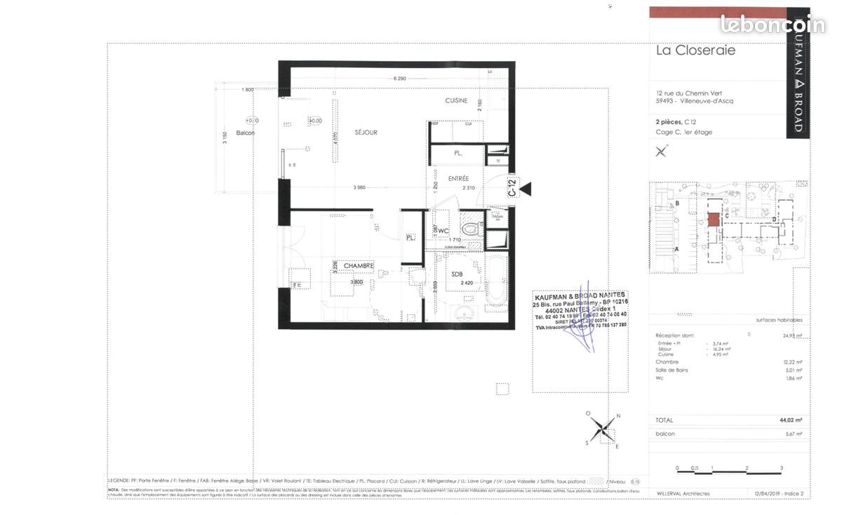 Appartement à louer, 44m², Villeneuve-d'Ascq