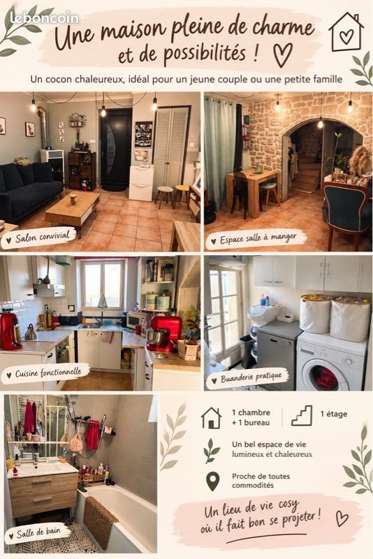 Maison à vendre, 60m², Bourg-Charente