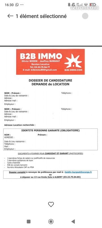 Appartement à louer, 17m², Albert