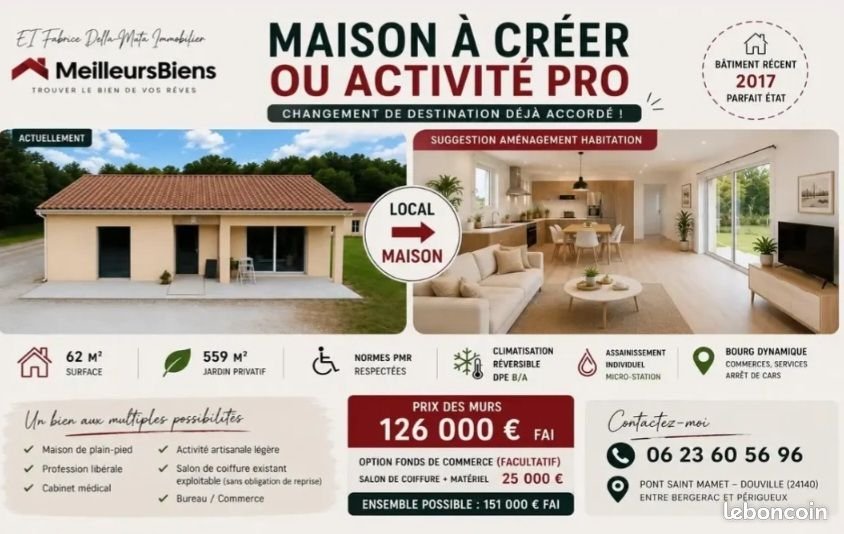 Maison à vendre, 62m², Douville