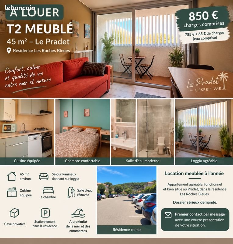 Appartement à louer, 45m², Le Pradet