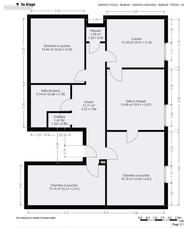Appartement à louer, 96m², Jarny