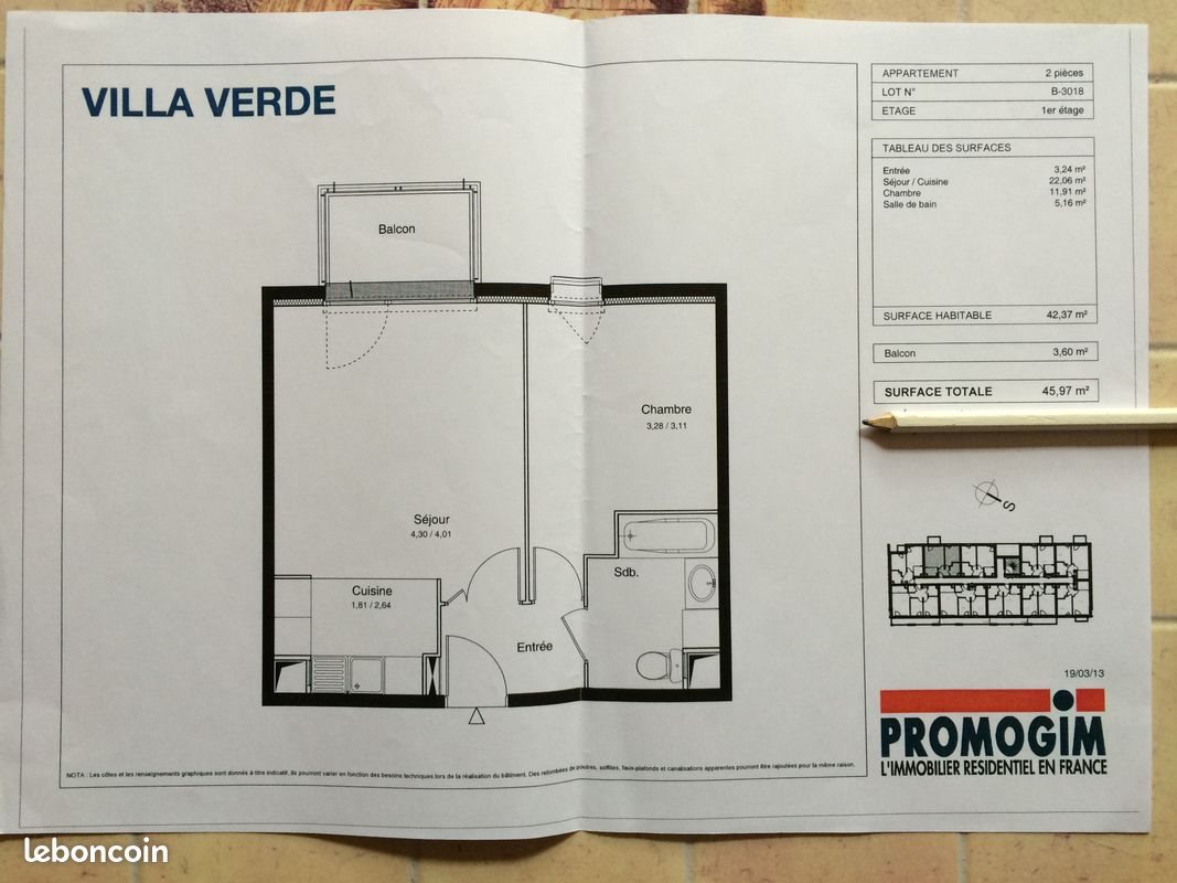Appartement à vendre, 42m², Bessancourt