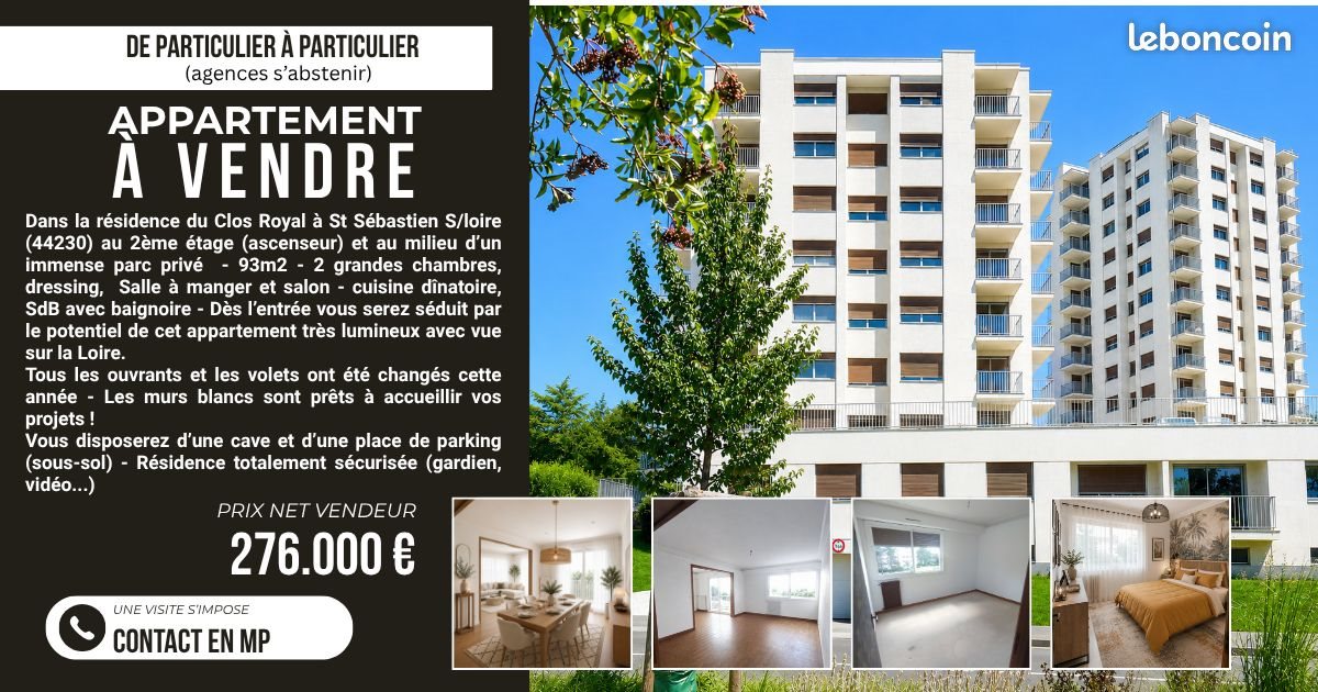 Appartement à vendre, 93m², Saint-Sébastien-sur-Loire
