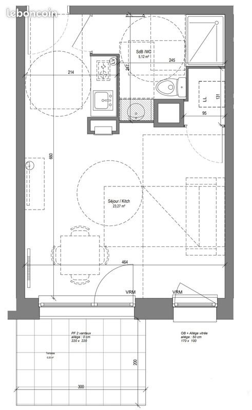 Appartement à vendre, 29m², Croix