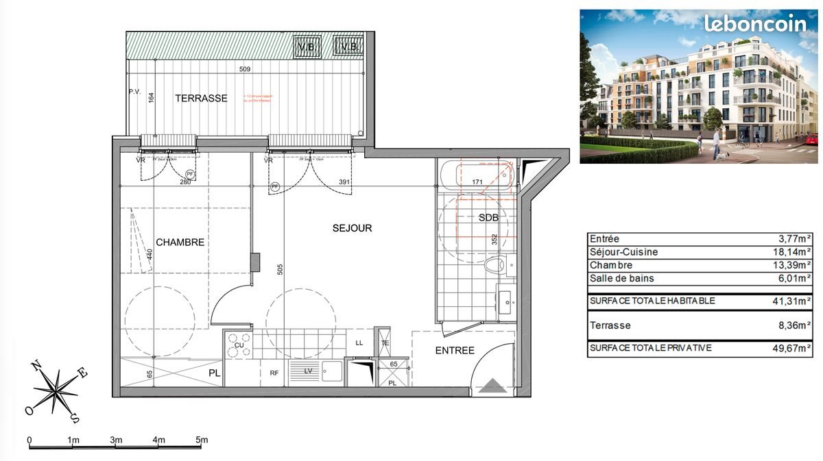 Appartement à louer, 46m², Le Blanc-Mesnil