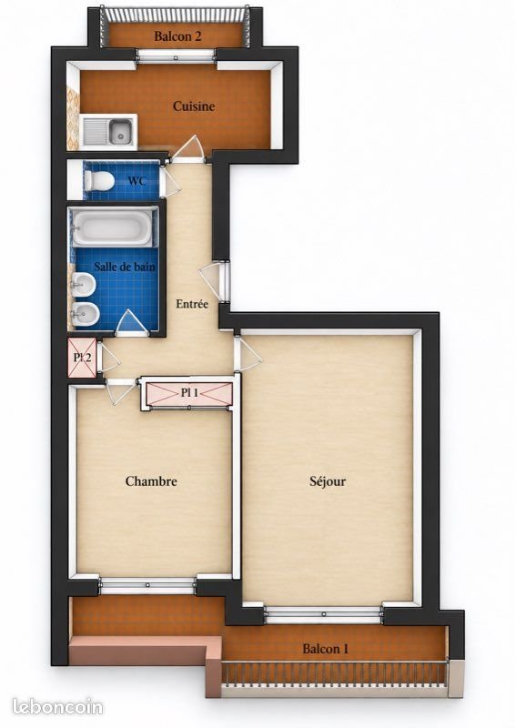 Appartement à vendre, 49m², Antibes
