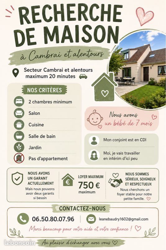 Maison à louer, 80m², Cambrai