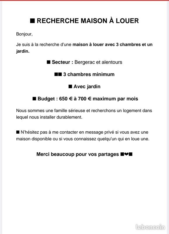 Maison à louer, 90m², Bergerac