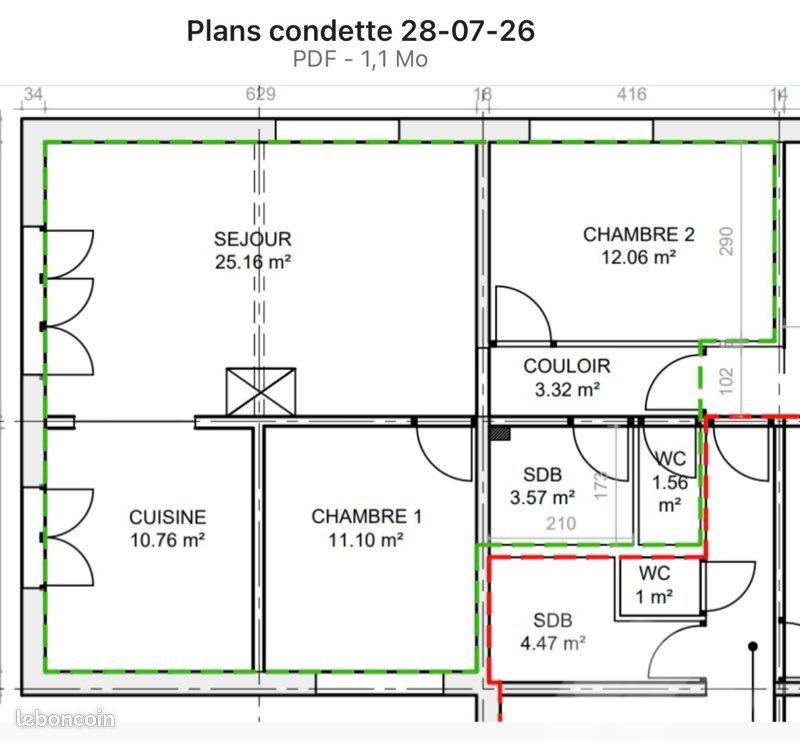 Appartement à louer, 70m², Condette
