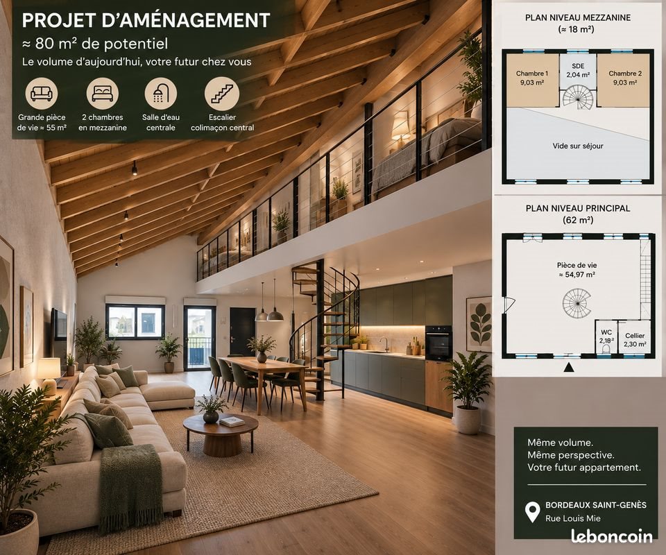 Appartement à vendre, 62m², Bordeaux