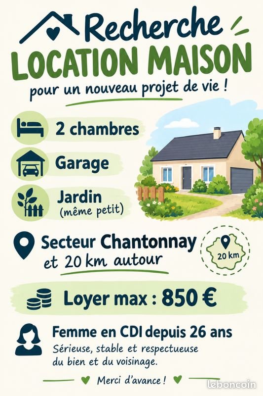 Maison à louer, 70m², Chantonnay