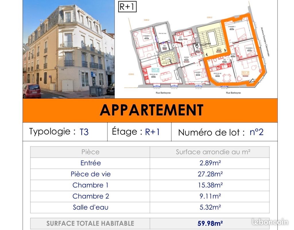 Appartement à vendre, 60m², Béziers