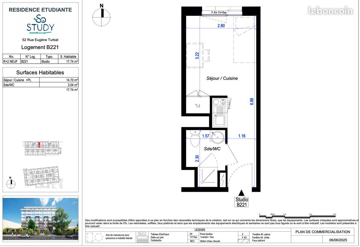 Appartement à louer, 18m², Orléans