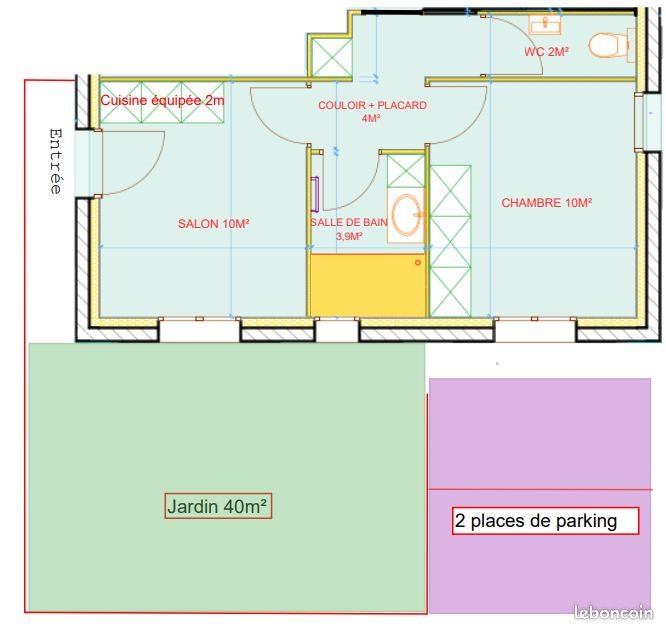 Appartement à louer, 30m², Jatxou
