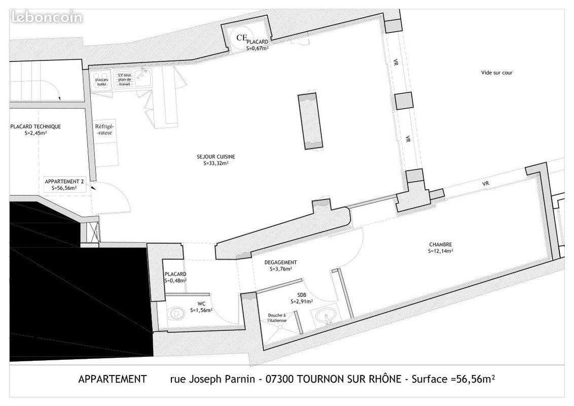 Appartement à louer, 56m², Tournon-sur-Rhône