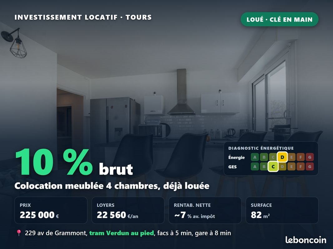 Appartement à vendre, 82m², Tours