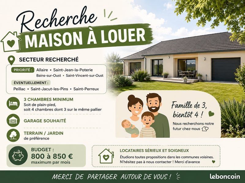 Maison à louer, 80m², Allaire