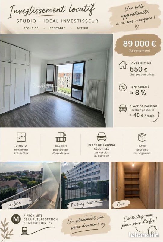 Appartement à vendre, 15m², Le Blanc-Mesnil
