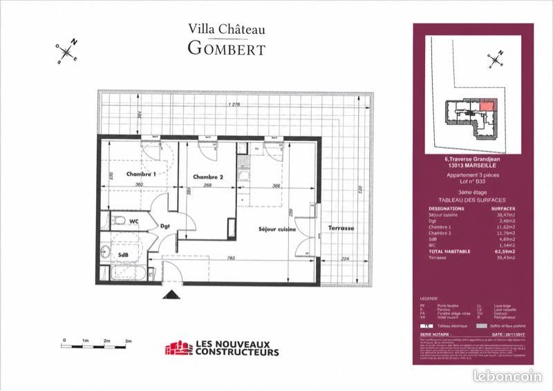 Appartement à vendre, 60m², Marseille 13ème