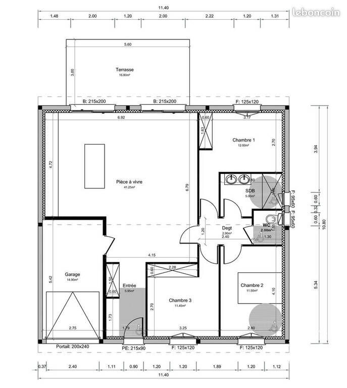 Maison à louer, 92m², Coufouleux