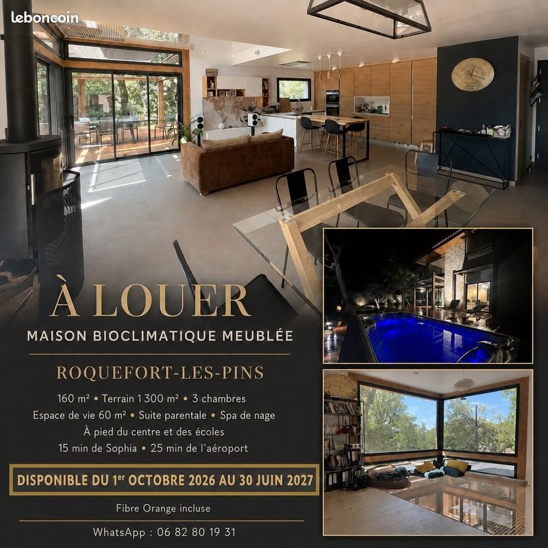 Maison à louer, 160m², Roquefort-les-Pins