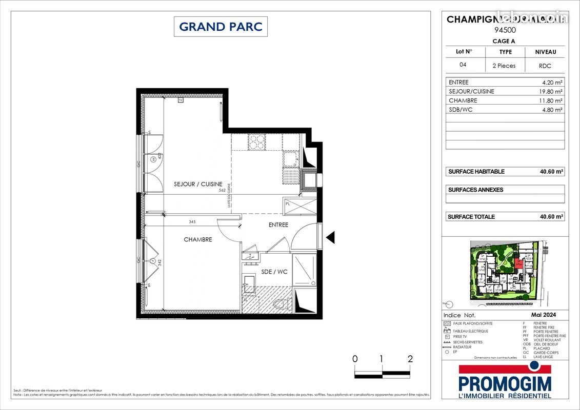 Appartement à vendre, 40m², Champigny-sur-Marne