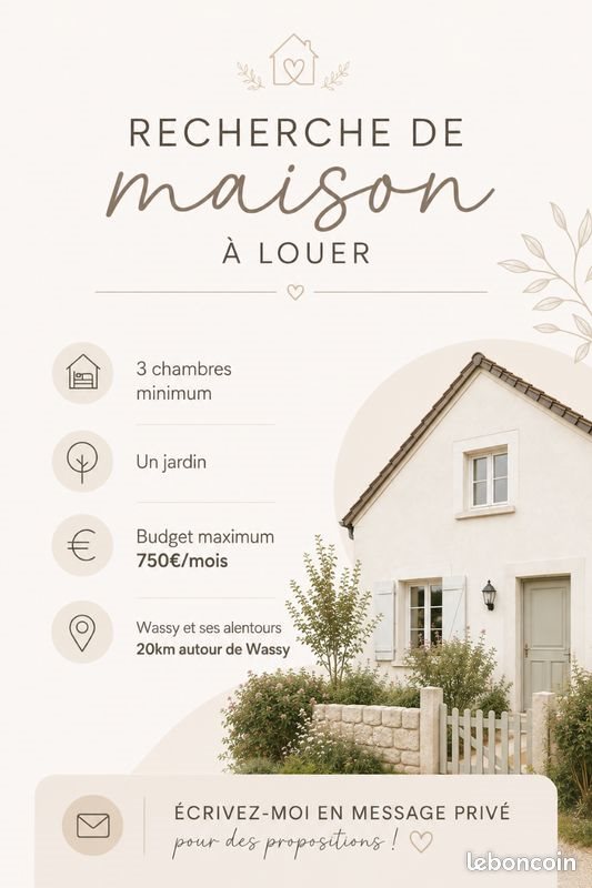Maison à louer, 90m², Wassy