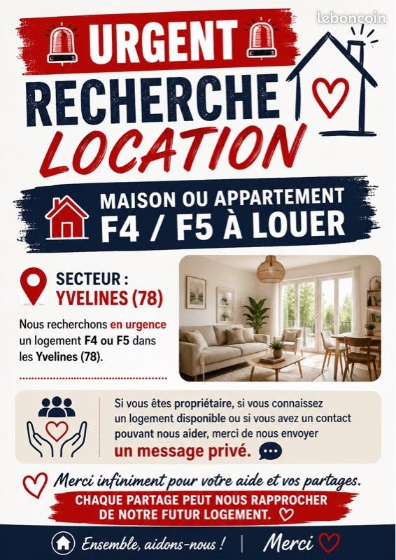 Appartement à louer, 70m², Les Mureaux