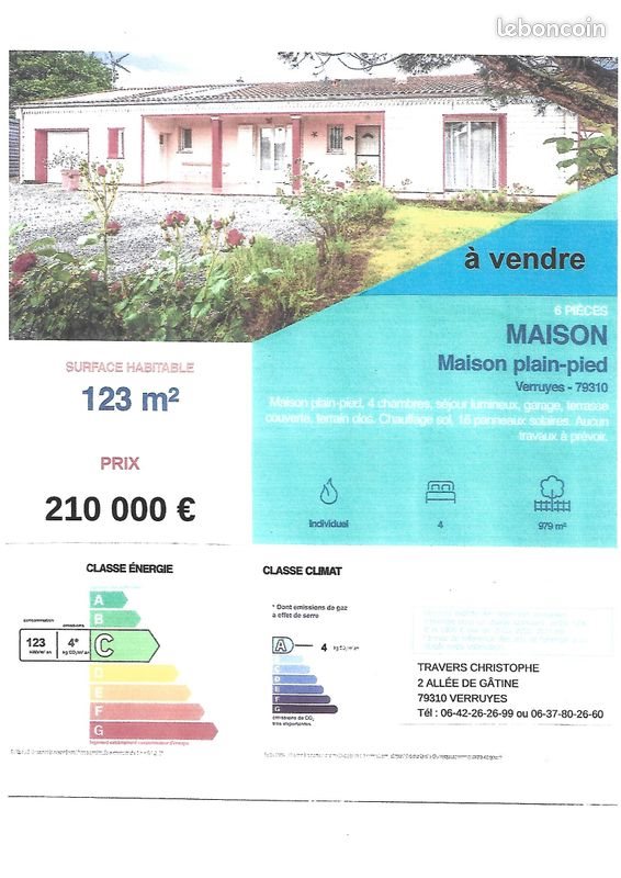 Maison à vendre, 123m², Verruyes