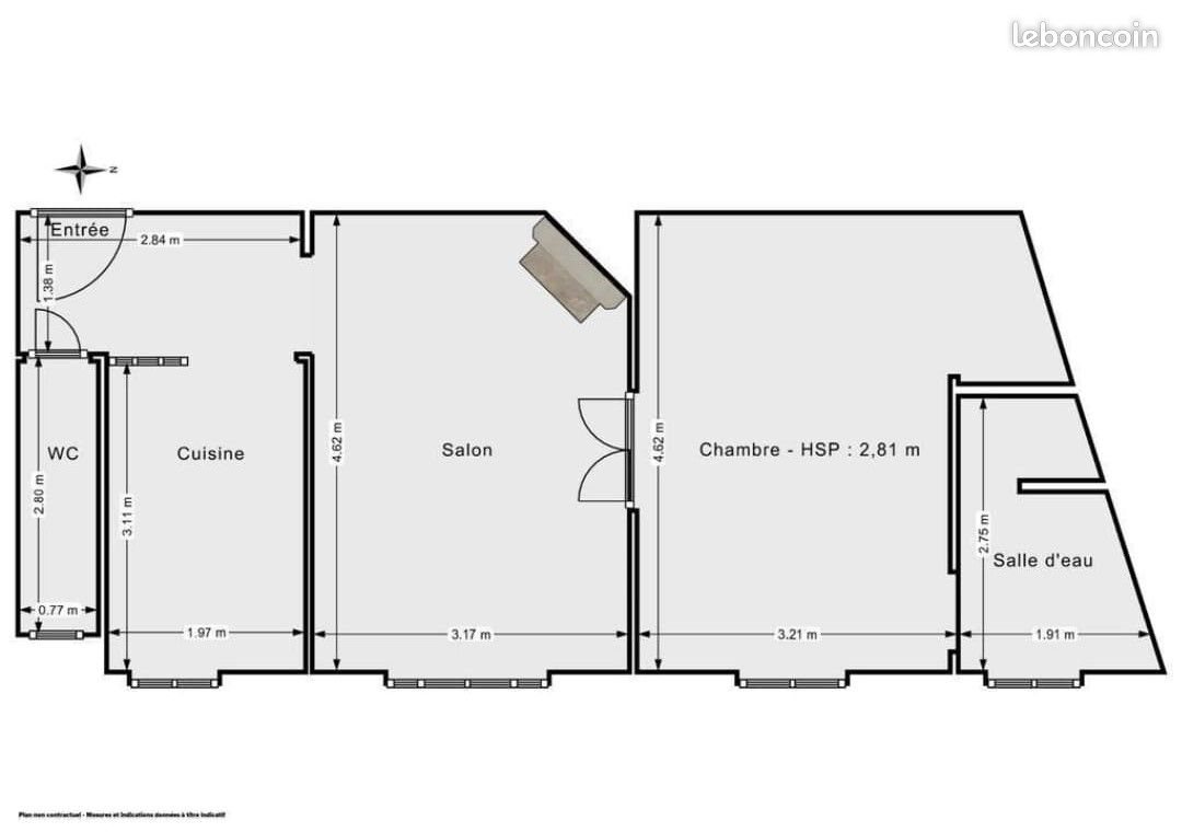 Appartement à louer, 48m², Paris 19ème