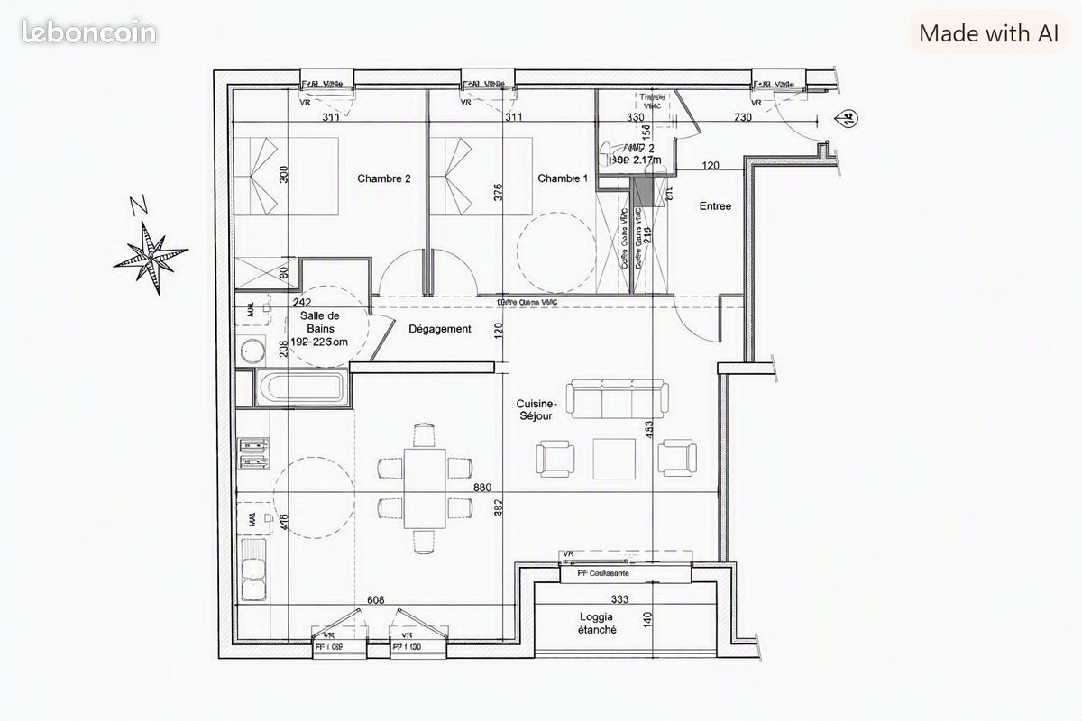 Appartement à louer, 84m², Lille