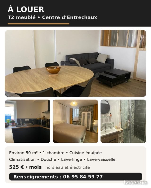 Appartement à louer, 50m², Entrechaux