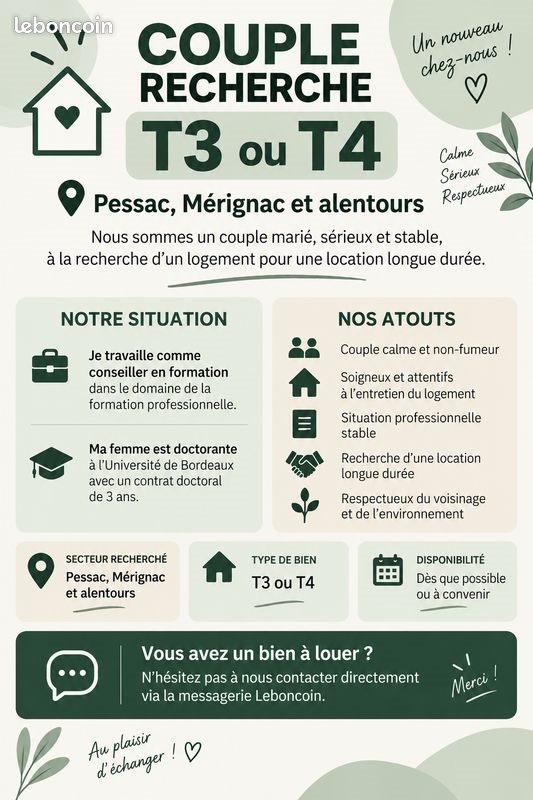 Appartement à louer, 60m², Pessac