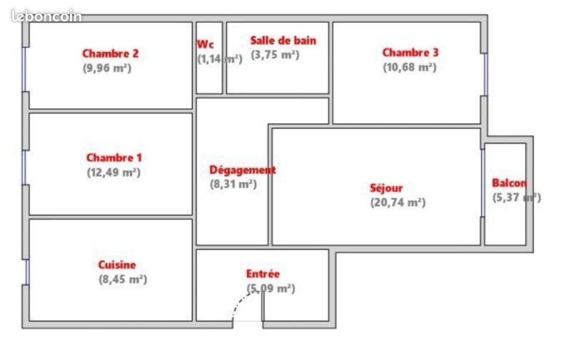Appartement à vendre, 80m², Villeurbanne