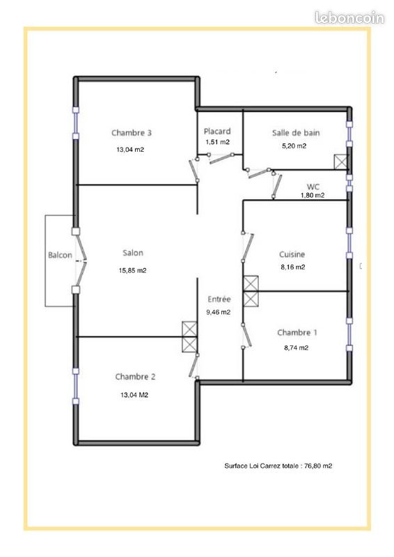 Appartement à vendre, 76m², Guéret