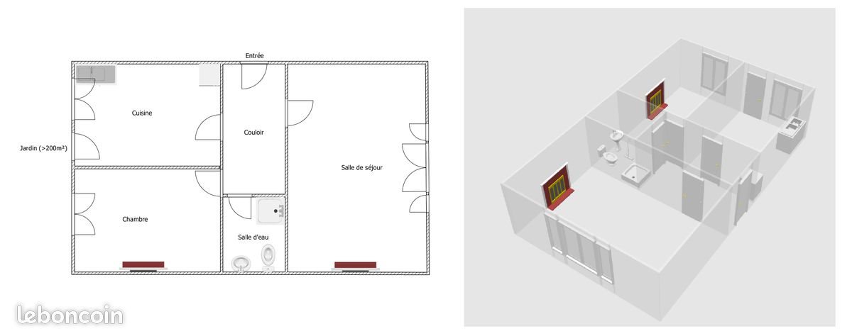Maison à louer, 63m², Nérondes