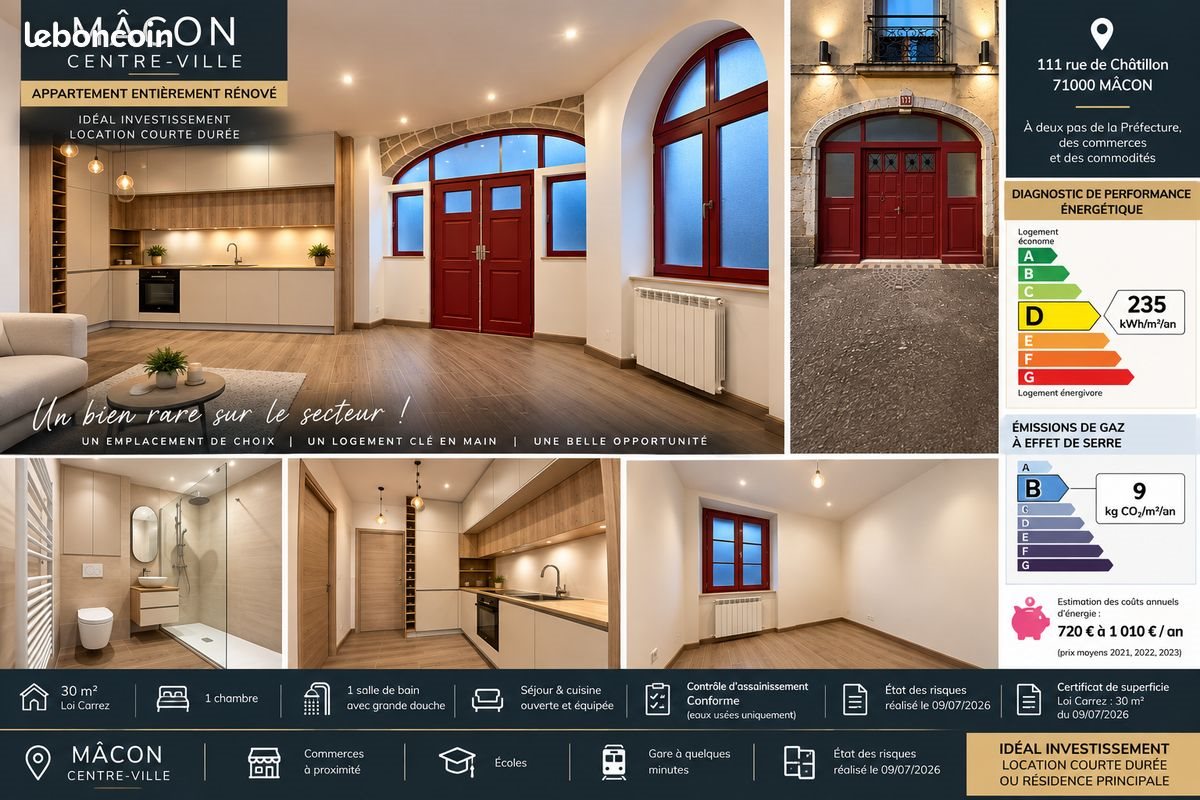 Appartement à vendre, 30m², Mâcon