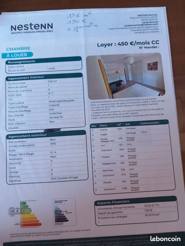 Appartement à louer, 64m², Rennes