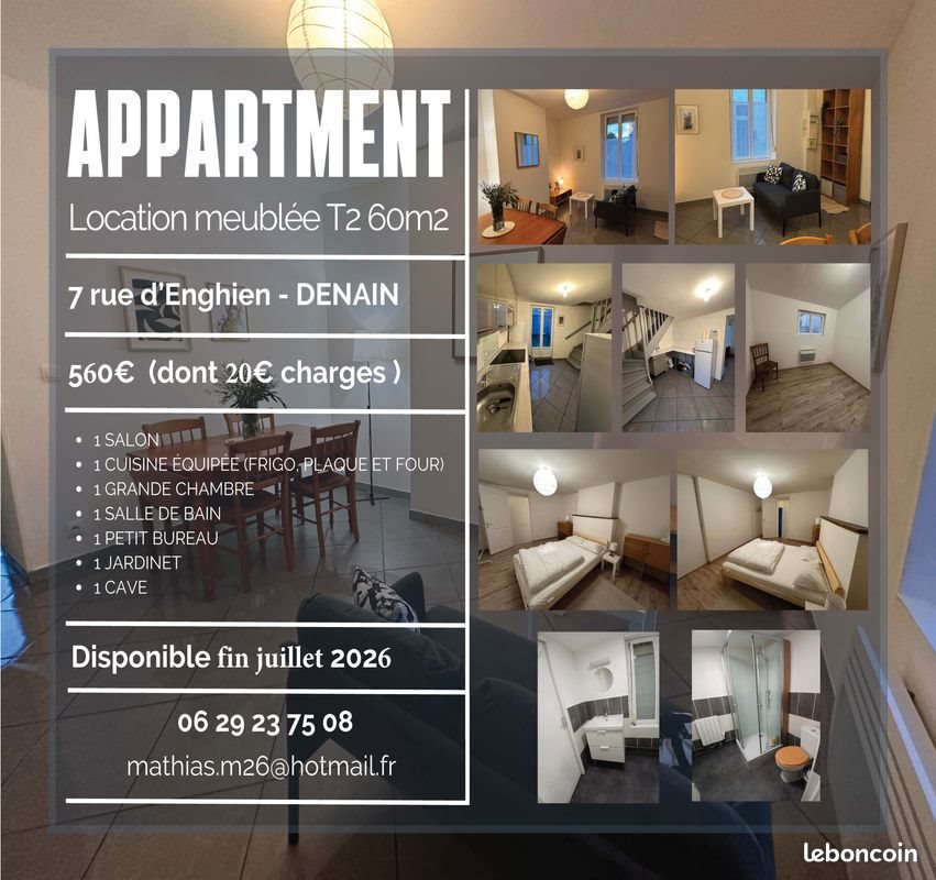 Appartement à louer, 60m², Denain