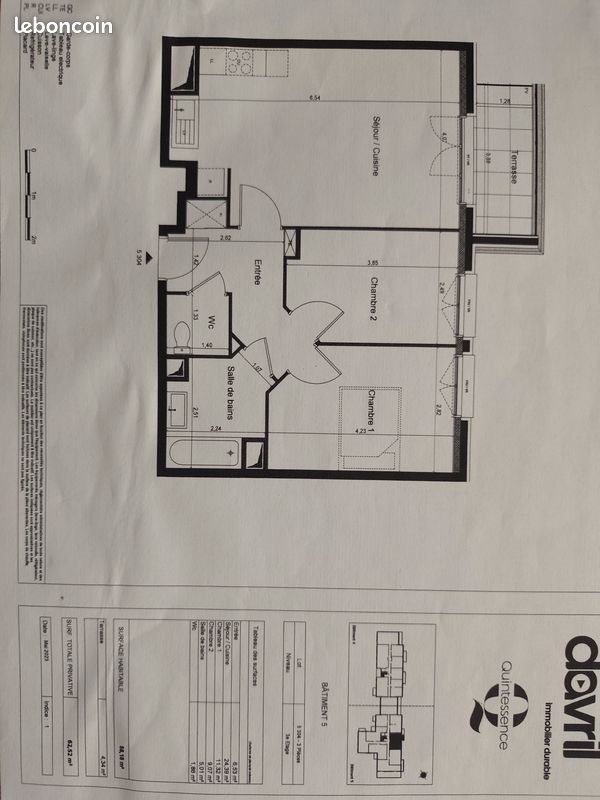 Appartement à louer, 58m², Saint-Pierre-du-Perray