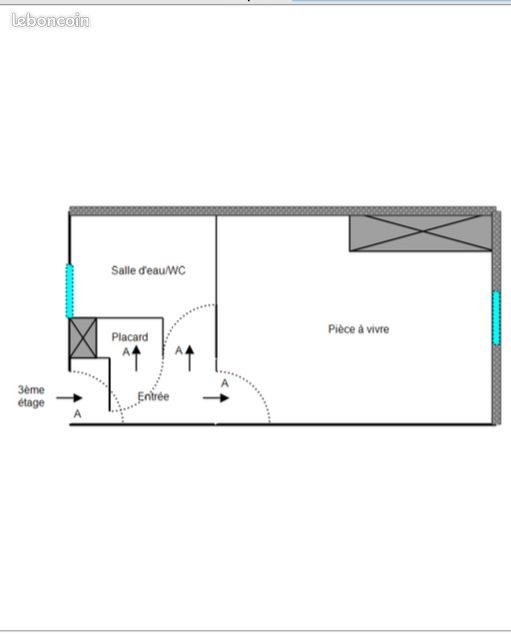 Appartement à louer, 18m², Tours