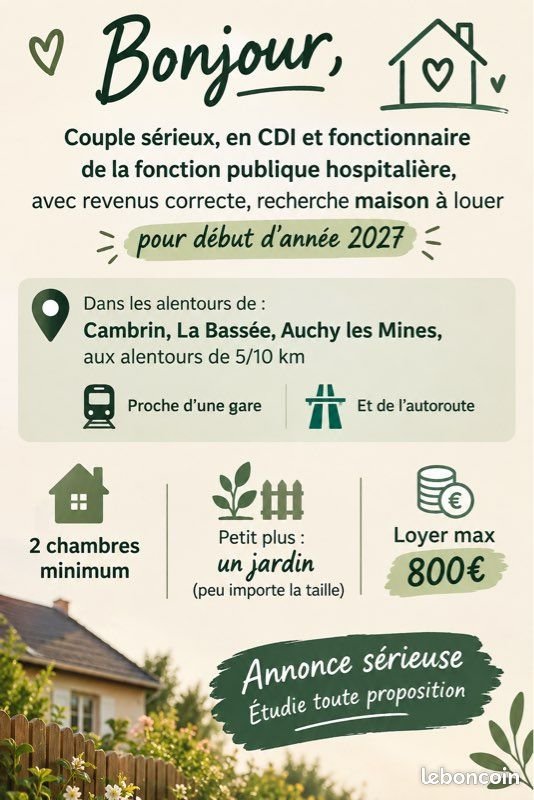 Maison à louer, 70m², Cambrin