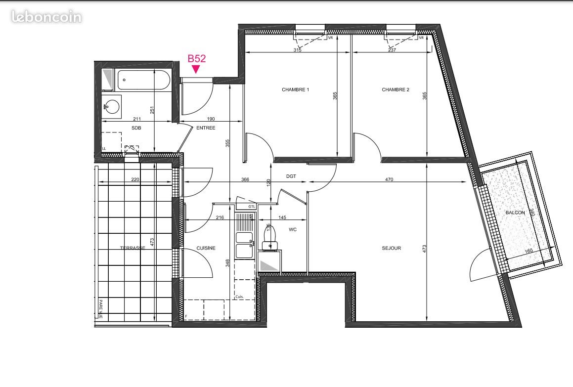 Appartement à louer, 69m², Cergy