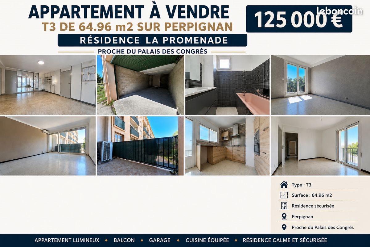 Appartement à vendre, 65m², Perpignan