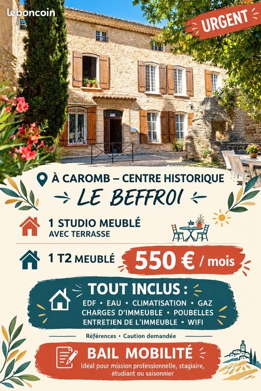 Appartement à louer, 3m², Caromb
